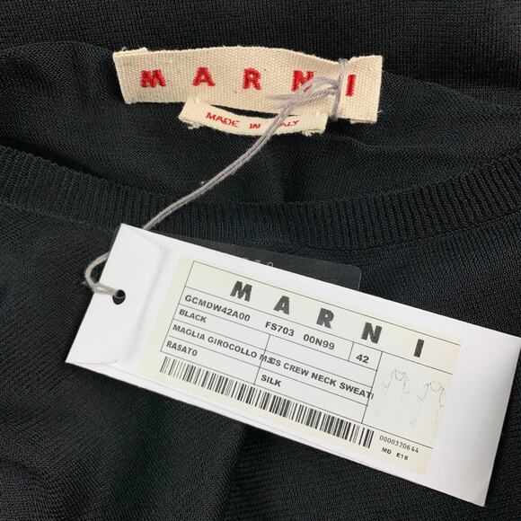 MARNI Size 6 Black See Through Silk Layered Tank Casual Top - Picture 7 of 7